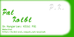 pal kolbl business card